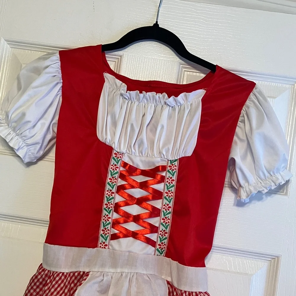 Leg Avenue Girl’s L 10/12 Little Red Riding Hood Halloween Costume gingham print